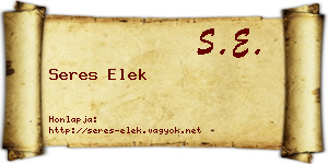 Seres Elek névjegykártya